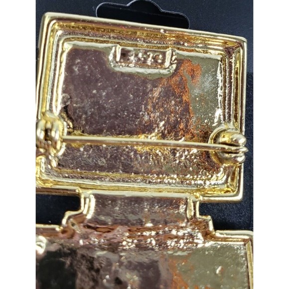 Vintage AJC Signed Desktop Computer w/Rhinestons Pin Brooch - Picture 8 of 9